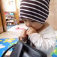Double-layer Cotton Hats for Babys Solid Color Striped Beanie Hat Newborn Baby Spring Autumn Hat Soft Skin-friendly Sleep Cap