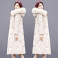 Winter Style Down Padded Jacket Women Western Style Korean Style Slim Long Section Over The Knee Thick Warmth Large Padded Jacket