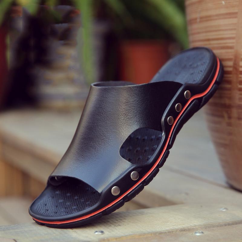 Summer Trend Of Fashion Breathable Outdoor Beach Soft Bottom Non-slip Men's Casual Leather Sandal