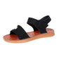 Soft Bottom Sandals Female 2020 Velcro Flat Bottom Students Korean Version of Beef Tendon Bottom Leather Flat Heel Sandals