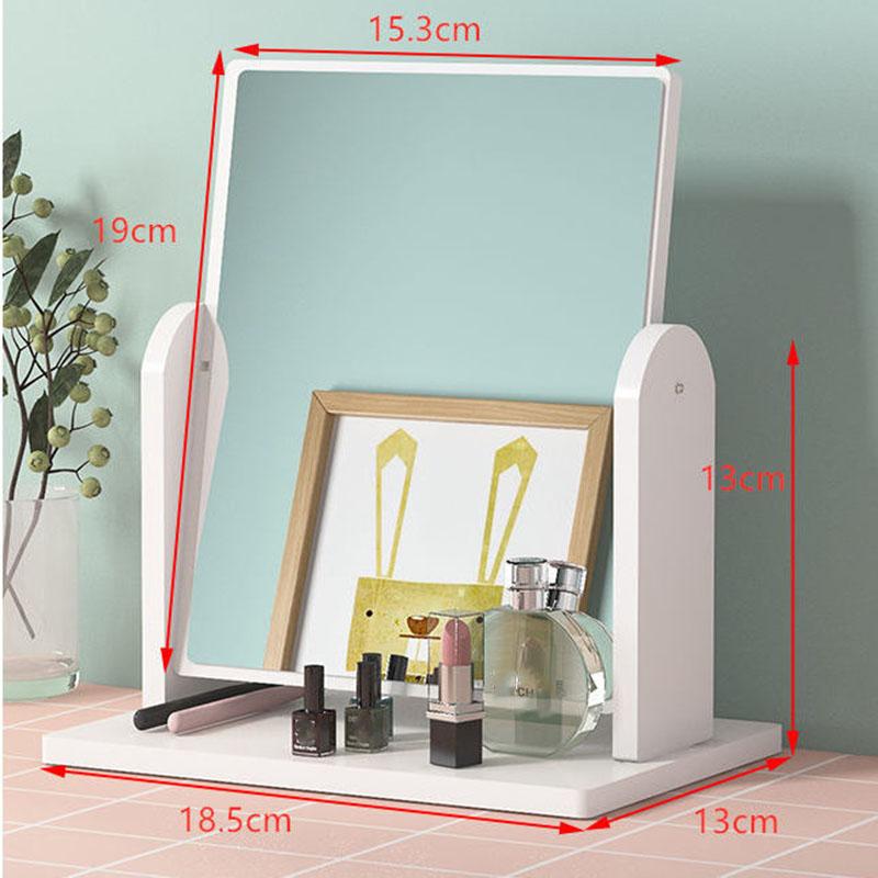WomenVanity Mirror with Storage  Integrated Desktop Removable Makeup Mirror Bedroom Dormitory