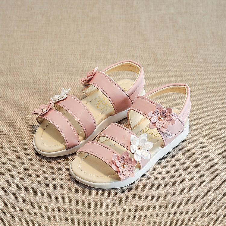 Girls Sandals Summer Children Sandals Korean Fashion Wild Flower Princess Shoes Baby Roman Shoes