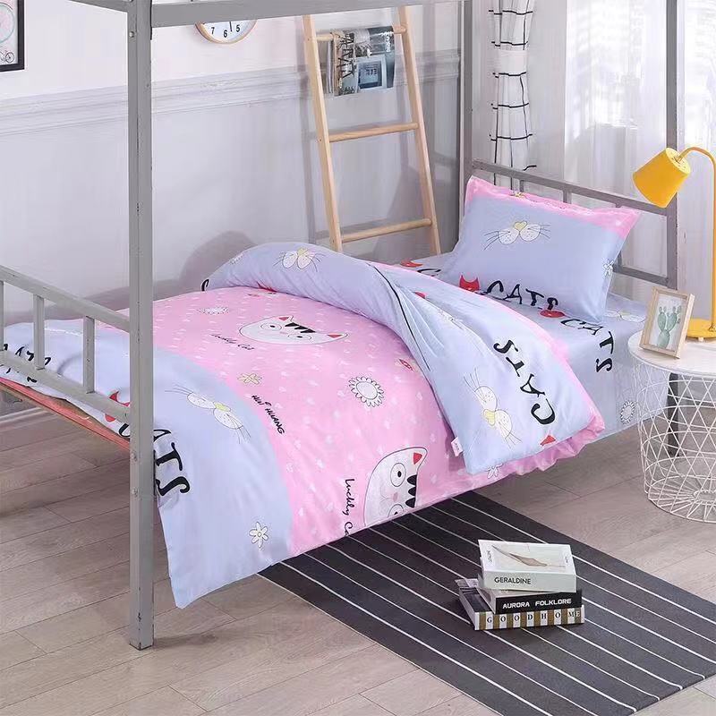 Three-piece Bed Pillowcase Sheet Quilt Cover Set Cartoon Bed Set Home Dormitory Bedding