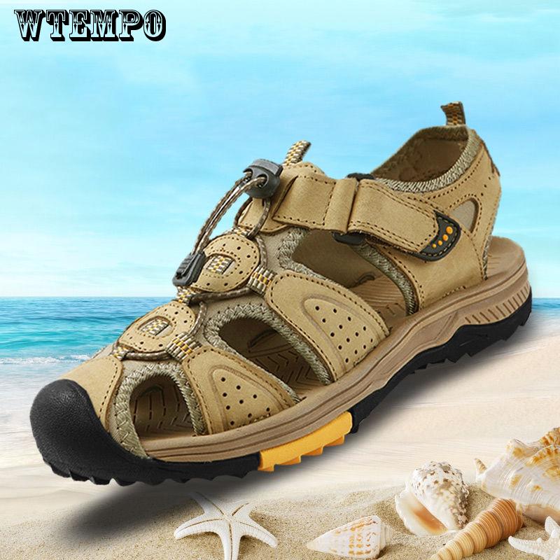 Sandals Summer Hollow Men Business Round Head Shoes Breathable Leather Shoes
