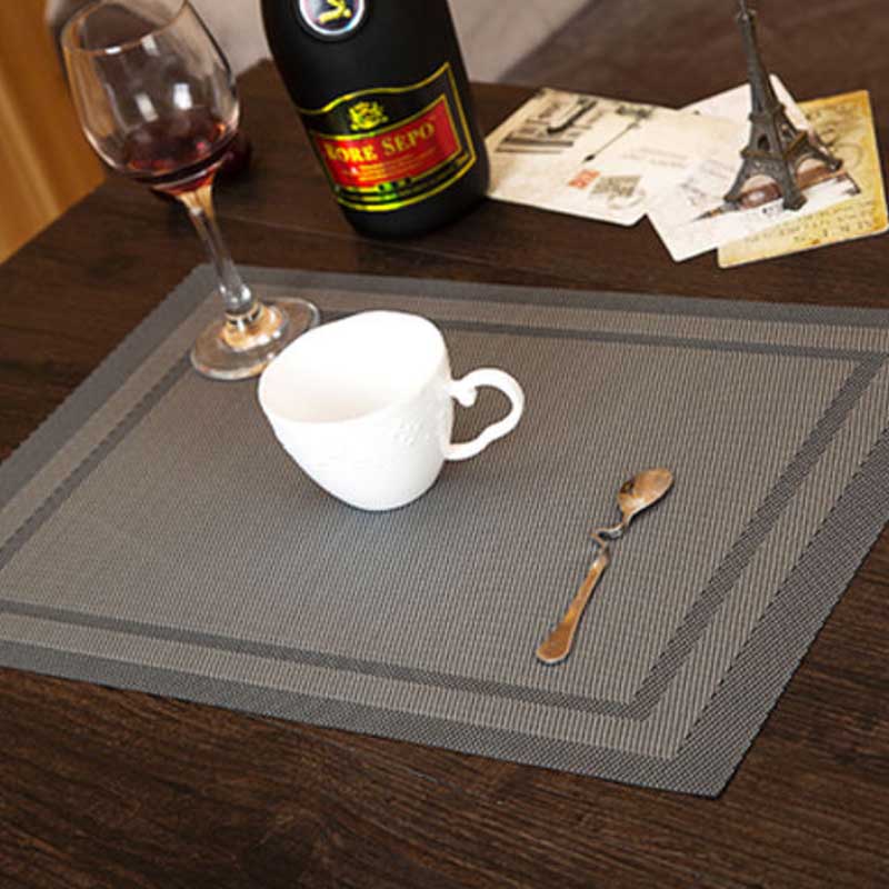 16pcs Washable Table Mats Non-slip Heat-insulation PVC Placemat for Dining Table Kitchen Accessories