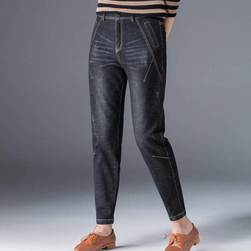 Spring and Autumn High Waist Stretch Jeans Women Loose Harem Pants Ladies Plus Size Casual Carrot Pants Women