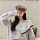 Plus Size Women's Autumn Tops V-neck Loose Long Sleeve Sweater Lazy Style