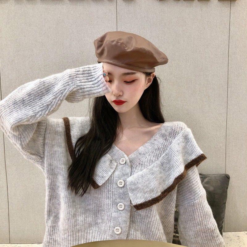 Plus Size Women's Autumn Tops V-neck Loose Long Sleeve Sweater Lazy Style