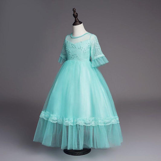 Children's Dresses Children's Princess Dresses Sleeves Girls Birthday Party Dresses Long Puff Skirts
