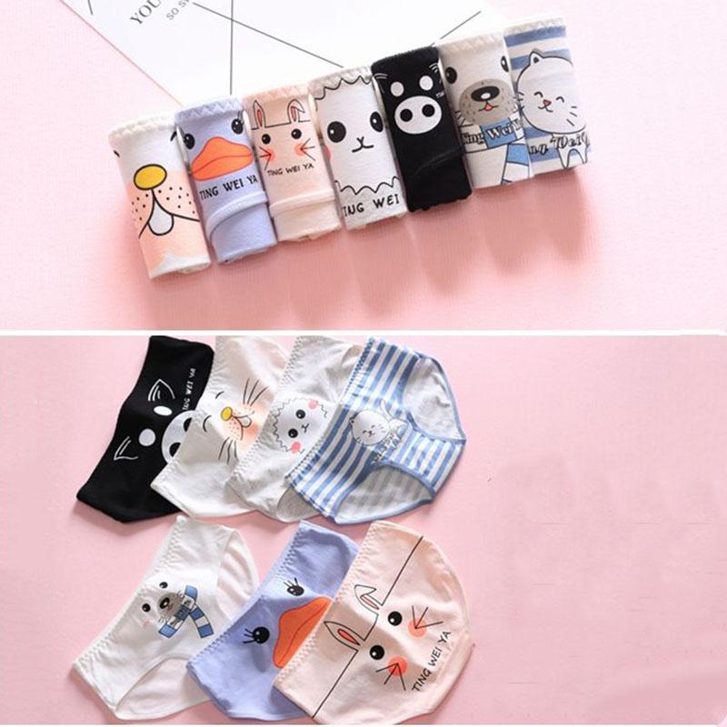 7-Pack Women's Plus Size Underwear Student Low-rise Pants Women's Cotton Underwear