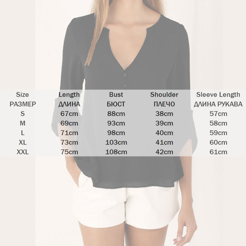 Elegant Chiffon Shirt Women Long-Sleeved V-neck Loose Large Blouses V Neck Tops Solid Color Shirts Woman Summer Clothing