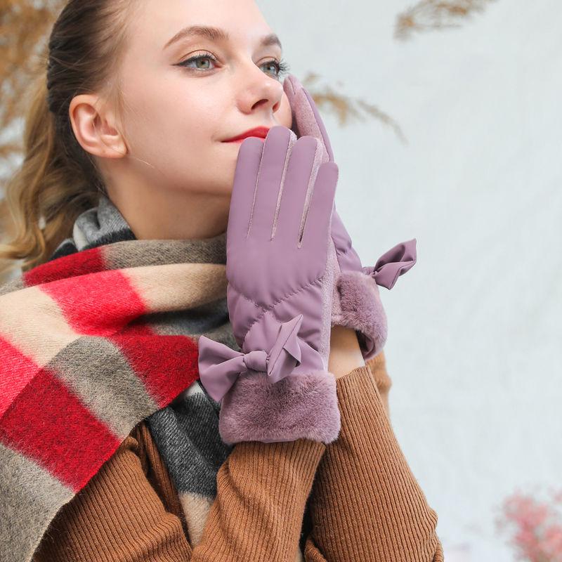 Winter Warm gloves Thick gloves Woman fashion gloves Plush Cotton gloves Windproof gloves