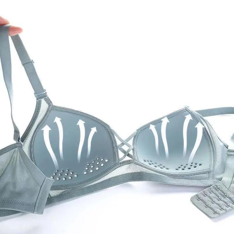 Large Size Summer Ultra-thin Section To Receive Auxiliary Breasts To Prevent Sagging Gather No Steel Ring Women's Underwear Bra