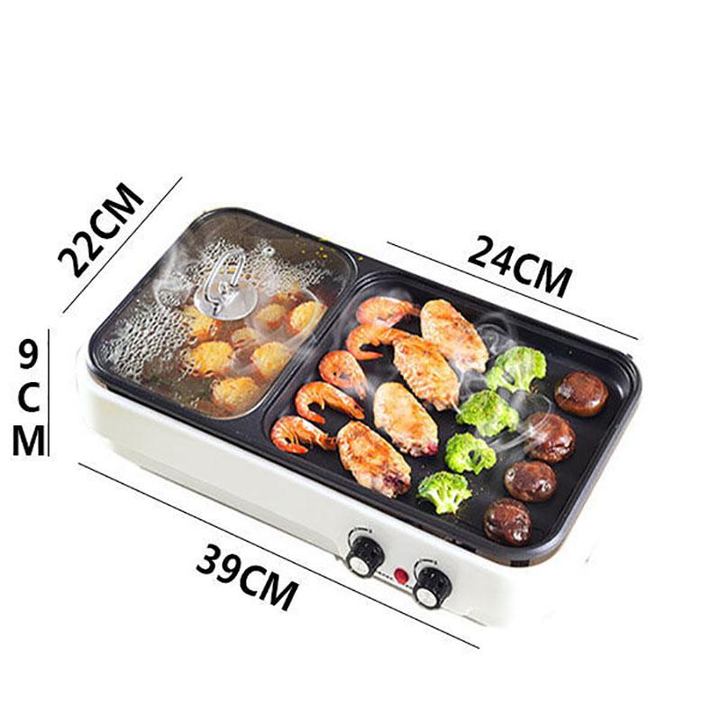1360W 5 Person Multi-purpose Grill Pan Smokeless Fried Steak Pan Heat Pot BBC Machine Nonstick Pot for Family