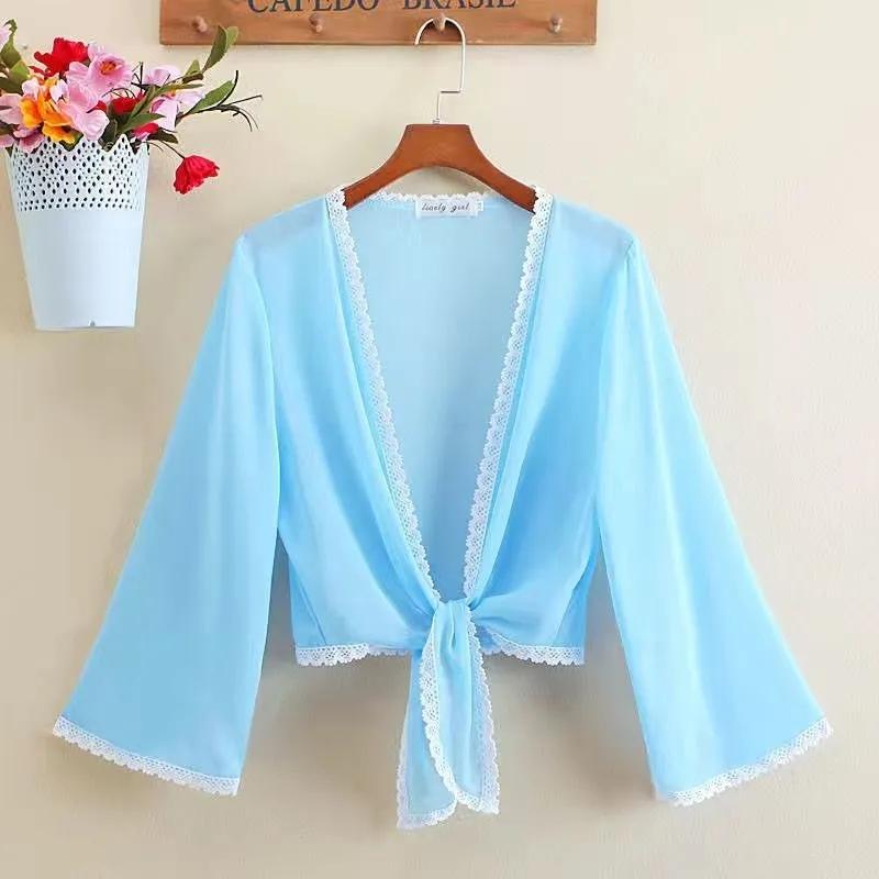 Shawl Cardigan Women's Summer Waistcoat All-match Sun Protection Clothing Thin Section Short Outer Chiffon Shirt