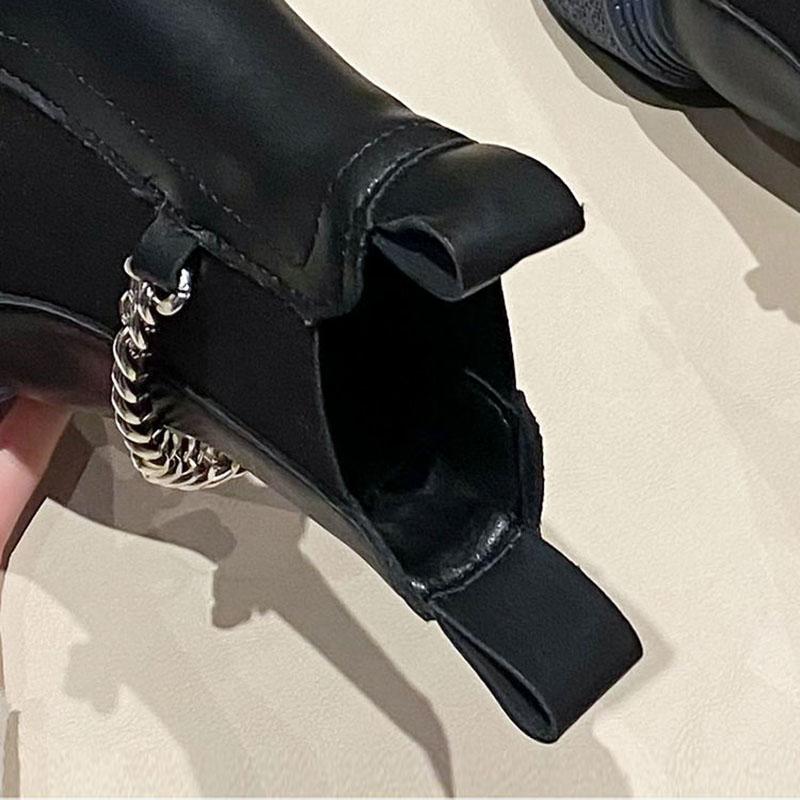 Chelsea Boots Martin Boots Women's Autumn and Winter Snow Boots Cotton Boots Plus Velvet Warm Shoes British Style Boots Smoke Boots
