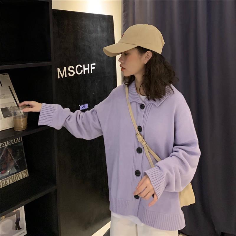 Loose Cardigan Sweater Autumn and Winter Long-sleeved Sweater Women Knitted Jacket