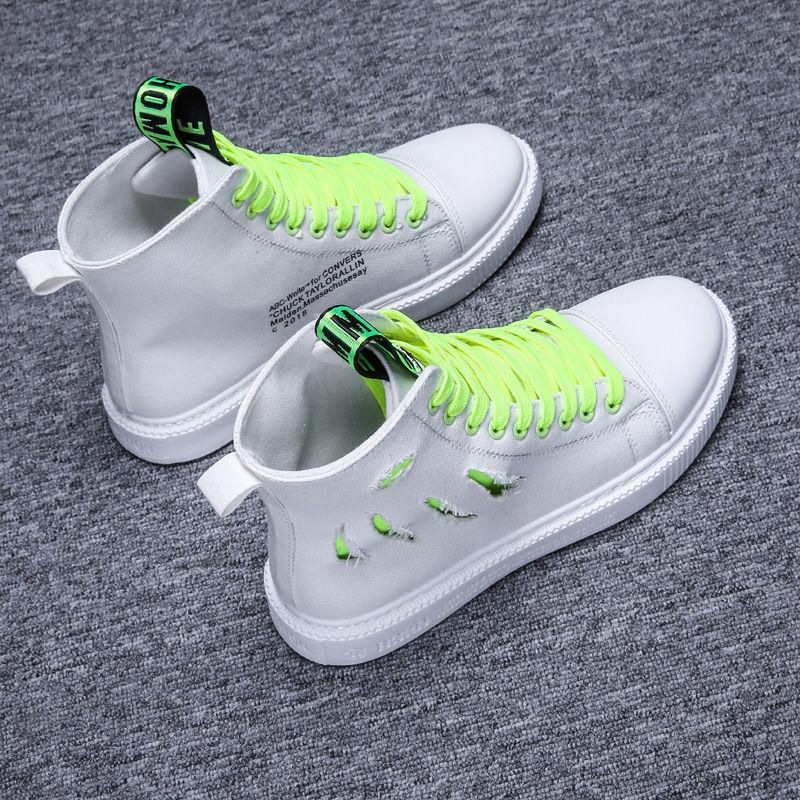 Summer Breathable Canvas High-top Men's Shoes Men's Korean Style Trendy All-match Sports Casual Shoes
