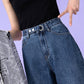 High Waist Jeans For Women Denim Jeans mom jeans street style Button Fly wide Leg Jeans