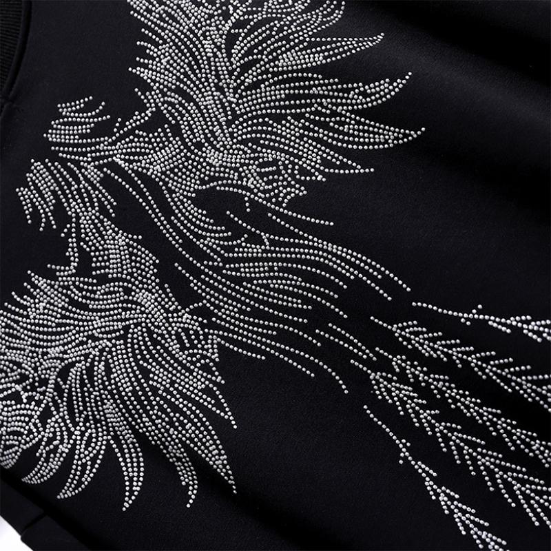 Ladies Spring Autumn Plus Size Tops for Women Long Sleeve Cotton Diamond Thick T-shirt 6XL