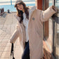 Down Jacket Winter Ladies Fashion Korean Thick Warm Hooded Plus Size Cotton Jacket Mid-length Over-the-knee Down Jacket