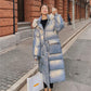 Shiny Down Cotton Jacket Fashion Color Hooded Jacket Winter Thicken Warm Long Over-the-knee Cotton Jacket Suitable for Women