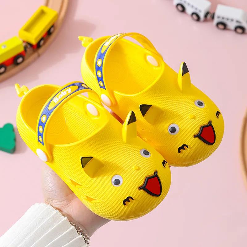 Baby Slippers Girls Boys Summer Soft Sole Solid Color Casual Slipper Anti-slip Cartoon Dual Purpose Sandals Beach Sandals