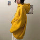 Women Fashion Autumn Winter Thickened Loose Hoodies High Collar Letter Embroidery Oversize Pullover