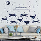 Starry group wolf personality entrance study office background decorative wall stickers mural custom