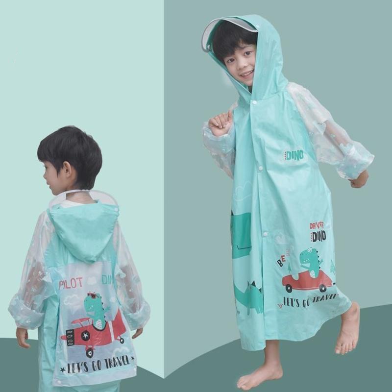 Rain Coat for Kid Pink Rabbit Lovely Waterproof Clothes Children Suit 90-155cm Windproof Hooded Cartoon Printed Raincoats