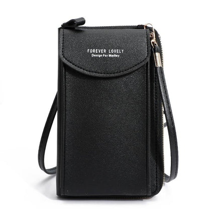 Women PU Leather Cell Phone Pocket Fashion Card Holders Small Crossbody Bag