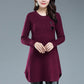 Autumn Winter Knit Casual Dress In Pure Color Long Sleeve Bottom Skirt Simple Middle-aged Women Wool Dress