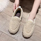 Winter Plus Velvet Thick Beanie Shoes Women's Flat Bottom Fur Shoes Cotton Shoes Warm Mother Shoes