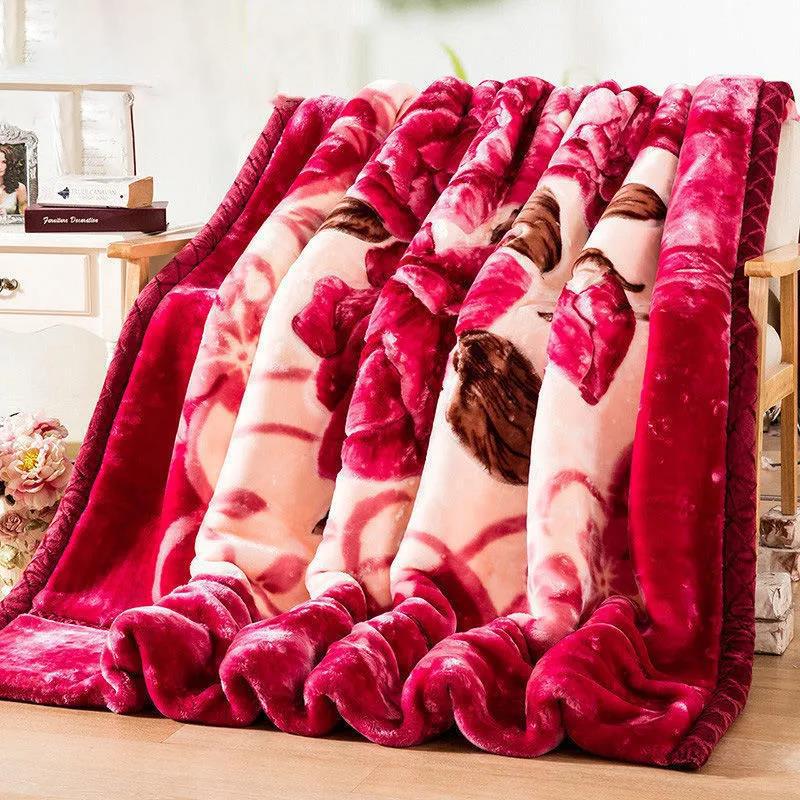 Winter Blankets Thickened Double Raschel Blankets Single Double Blankets To Keep Warm Student Dormitory Single Double Blankets