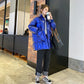 Bright Leather Down Cotton Jacket Winter Mid-length Korean Style Waist Loose Cotton Jacket Women's Jacket
