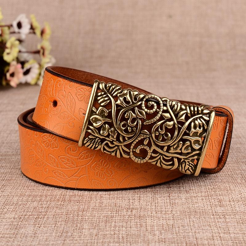 Belts Thin Genuine Leather Women Belt Cummerbunds Buckle Waistband Strap