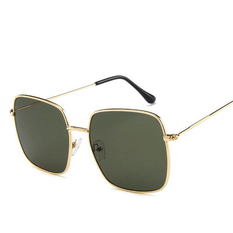 WTEMPO Drivin Fishing Square Sunglasses Retro Polygon Metal Large Frame Ocean Piece Face-lift Shoppi