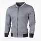 Jacket Zipper Stand Collar Jacket Men's Casual Solid Color Sports Plaid Cardigan Fashion Top