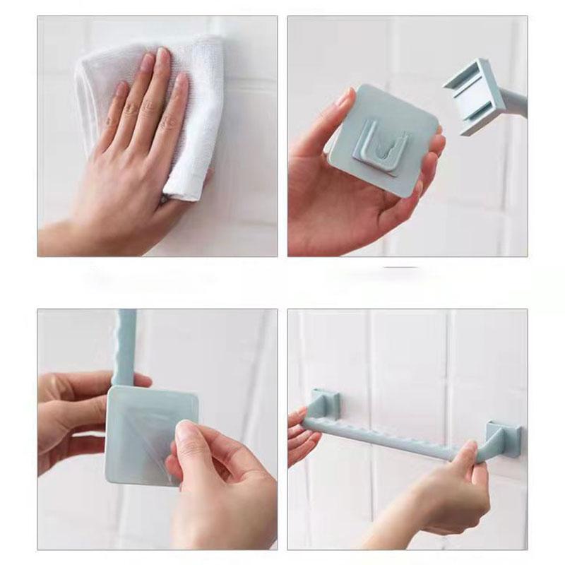 25/36cm Bathroom Towel Rack Bathroom Towel Rod Kitchen Towel Rack Paste Simple Hanging Slippers Rack PP Towel Holder 3 Color