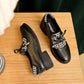 Ladies Style Gentle Shoes Women Spring All-match Women's Shoes Retro Single Shoes Mid-heel Small Leather Shoes