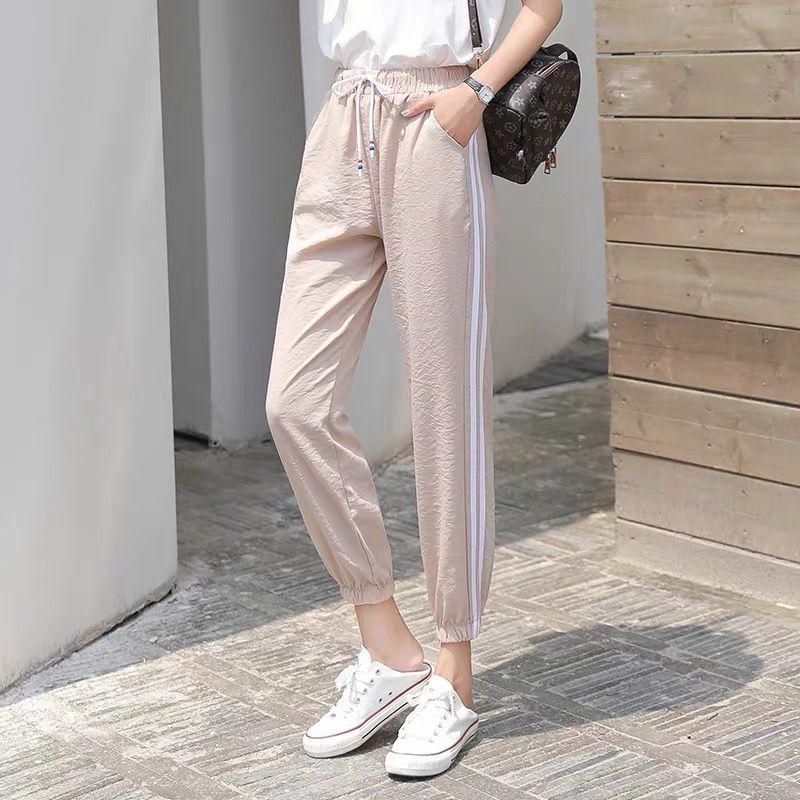WTEMPO Women Elastic Waist Tie Joggers Pants Casyal Sport Long Sweatpants Loose Casual Baggy Trousers