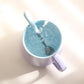 Nordic Ins Wind Creative Mark Cup with Spoon Hit Color Coffee Cup Simple Ceramic Water Cup Matte Milk Cup