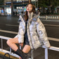 Down Jacket Women Casual All-match White Windbreaker Velvet Stand-up Collar Warm Jacket