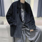 Corduroy Suit Jacket Men's Spring and Autumn Japanese Oversize Top Loose Mid-length Windbreaker Warm Long-sleeved Coat Comfortable and Breathable