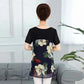 Women's Summer Short Sleeve Chiffon Shirt Mommy's Large Size Loose Floral Top