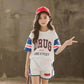 Girls Sports Suit Summer Casual Sweat-absorbing Breathable Short-sleeved Shorts Loose Cool Printing Sports Two-piece Set