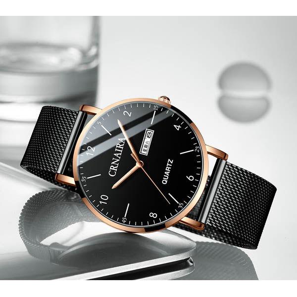 Men Watches Luxury Fashion Business Calendar Stainless Steel Quartz Wrist Watch Male Clock