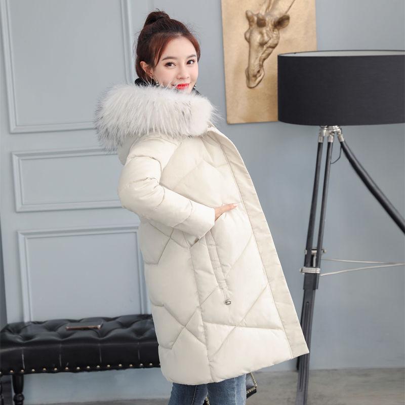 Winter Women's Mid-length Padded Jacket Korean Version of Thick Fur Collar Padded Jacket