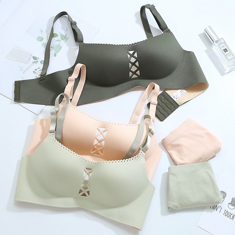 Summer Thin Seamless Underwear Girl Student Bra Gathered Without Steel Ring To Receive The Breast Small Bra Bra Sexy and Cute