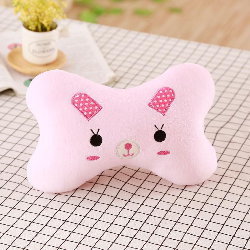 Plush Car Headrest Car Seat Waist Pillow Cute Cartoon Soft Neck Pillow Car Interior